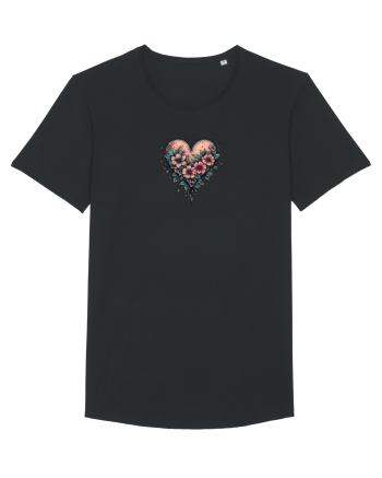 DRAGOBETE - VALENTINE`S DAY - INIMA - FLORI stil tatuaj Black