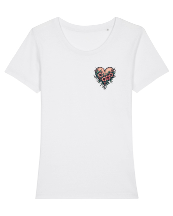 DRAGOBETE - VALENTINE`S DAY - INIMA - FLORI stil tatuaj - lateral White