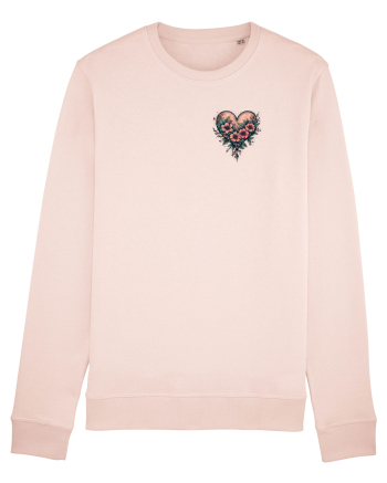 DRAGOBETE - VALENTINE`S DAY - INIMA - FLORI stil tatuaj - lateral Candy Pink