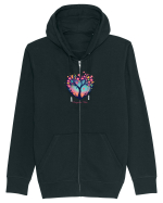DRAGOBETE VIBES - INIMA - COPAC - FLORI - TRADITIONAL - ROMANESC Hanorac cu fermoar Unisex Connector