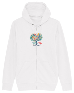 DRAGOBETE  -- VIBES -  INIMA - COPAC - FLORI - TRADITIONAL - ROMANESC  Hanorac cu fermoar Unisex Connector