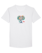 DRAGOBETE  -- VIBES -  INIMA - COPAC - FLORI - TRADITIONAL - ROMANESC  Tricou mânecă scurtă guler larg Bărbat Skater