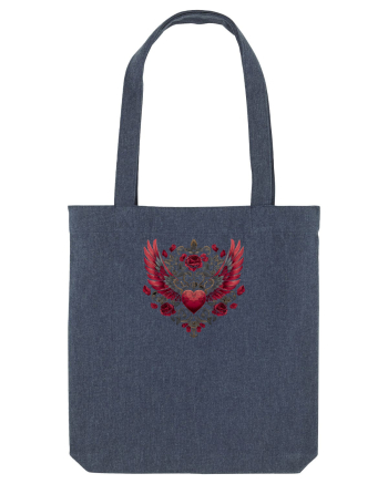  FLORI - INIMA  -  TRANDAFIRI  - ARIPI -  IUBIRE - GOTH - PUNK - ALTERNATIV Midnight Blue