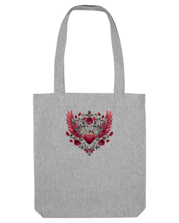  FLORI - INIMA  -  TRANDAFIRI  - ARIPI -  IUBIRE - GOTH - PUNK - ALTERNATIV Heather Grey