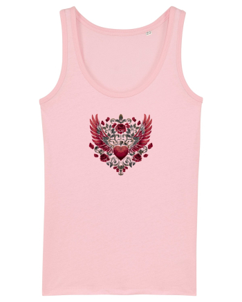  FLORI - INIMA  -  TRANDAFIRI  - ARIPI -  IUBIRE - GOTH - PUNK - ALTERNATIV Cotton Pink