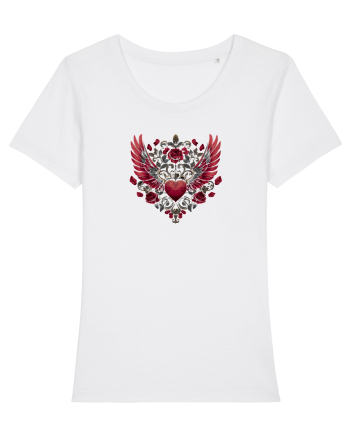  FLORI - INIMA  -  TRANDAFIRI  - ARIPI -  IUBIRE - GOTH - PUNK - ALTERNATIV White