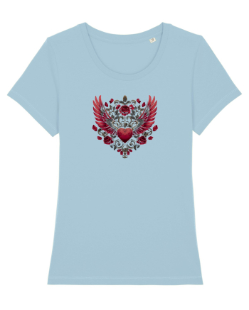  FLORI - INIMA  -  TRANDAFIRI  - ARIPI -  IUBIRE - GOTH - PUNK - ALTERNATIV Sky Blue