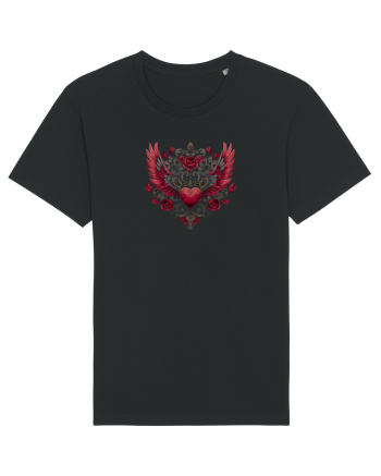  FLORI - INIMA  -  TRANDAFIRI  - ARIPI -  IUBIRE - GOTH - PUNK - ALTERNATIV Black