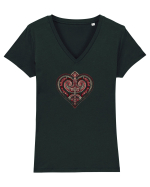  INIMA  -  IUBIRE - TRIBAL - GEOMETRIC - CELTIC Tricou mânecă scurtă guler V Damă Evoker