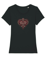  INIMA  -  IUBIRE - TRIBAL - GEOMETRIC - CELTIC Tricou mânecă scurtă guler larg fitted Damă Expresser