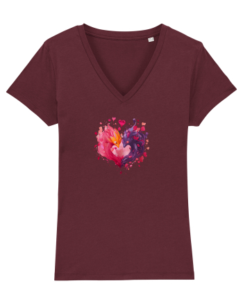  INIMA  -  IUBIRE - DRAGONI - YIN YANG - ACUARELA Burgundy