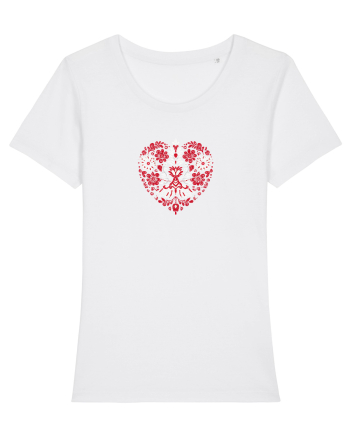  INIMA  -  IUBIRE -CUSATURA - BRODERIE - TRADITIONAL - ROMANESC White