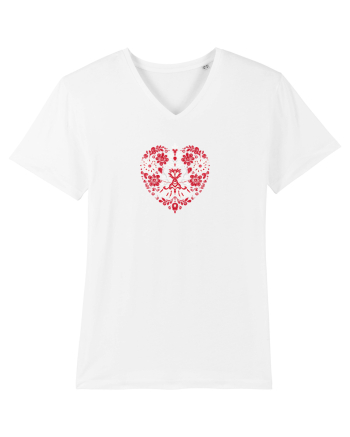  INIMA  -  IUBIRE -CUSATURA - BRODERIE - TRADITIONAL - ROMANESC White