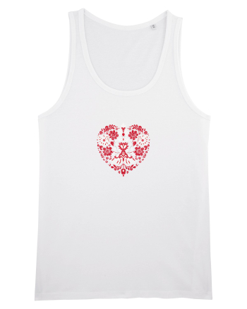  INIMA  -  IUBIRE -CUSATURA - BRODERIE - TRADITIONAL - ROMANESC White