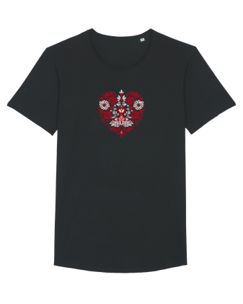  INIMA  -  IUBIRE -CUSATURA - BRODERIE - TRADITIONAL - ROMANESC Black
