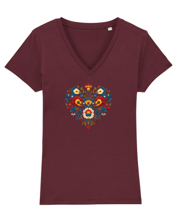  INIMA  -  IUBIRE - CUSATURA - BRODERIE - TRADITIONAL - ROMANESC 2 Burgundy