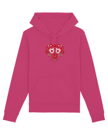  INIMA  -  IUBIRE - CUSATURA - BRODERIE - TRADITIONAL - ROMANESC 3 Raspberry