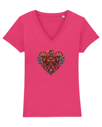  INIMA  -  IUBIRE - CUSATURA - BRODERIE - TRADITIONAL - ROMANESC 5 Raspberry
