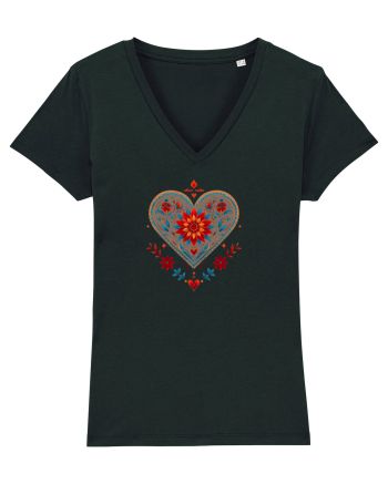  INIMA  -  IUBIRE - MANDALA - FLOARE -  TRADITIONAL - ETNIC Black