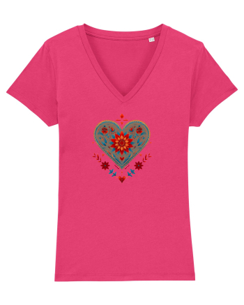  INIMA  -  IUBIRE - MANDALA - FLOARE -  TRADITIONAL - ETNIC Raspberry