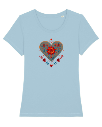  INIMA  -  IUBIRE - MANDALA - FLOARE -  TRADITIONAL - ETNIC Sky Blue
