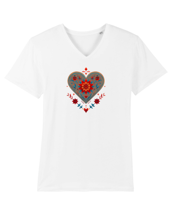  INIMA  -  IUBIRE - MANDALA - FLOARE -  TRADITIONAL - ETNIC White