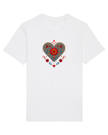  INIMA  -  IUBIRE - MANDALA - FLOARE -  TRADITIONAL - ETNIC White