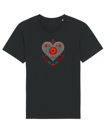  INIMA  -  IUBIRE - MANDALA - FLOARE -  TRADITIONAL - ETNIC Black