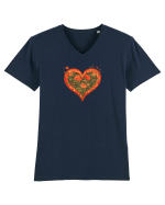  INIMA  -  IUBIRE - ARTA JAPONEZA - FLORI Tricou mânecă scurtă guler V Bărbat Presenter