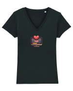 LOADING LOVE Tricou mânecă scurtă guler V Damă Evoker