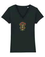 LOVE & ROOTS - IUBIRE & RADACINI Tricou mânecă scurtă guler V Damă Evoker
