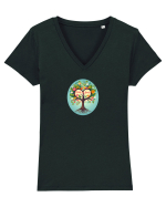 LOVE & ROOTS - IUBIRE & RADACINI 2 Tricou mânecă scurtă guler V Damă Evoker