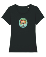 LOVE & ROOTS - IUBIRE & RADACINI 2 Tricou mânecă scurtă guler larg fitted Damă Expresser