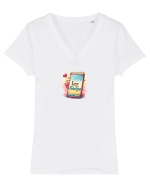 LOVE AT FIRST SWIPE 2 Tricou mânecă scurtă guler V Damă Evoker