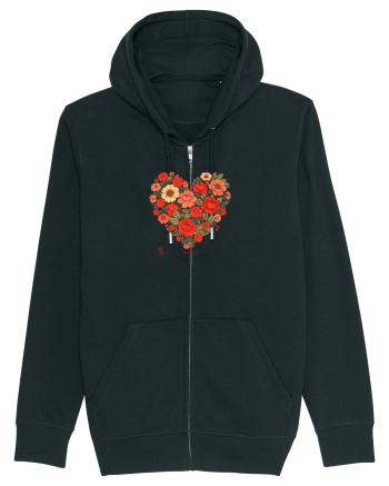 LOVE BLOSSOMS -  INIMA  -  IUBIRE - ARTA JAPONEZA - FLORI Black