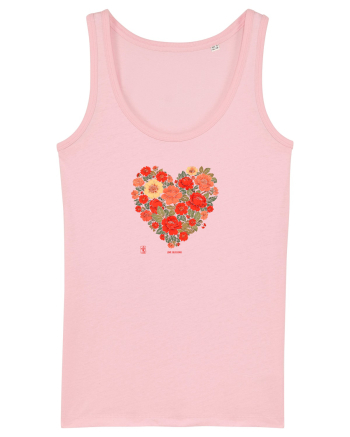 LOVE BLOSSOMS -  INIMA  -  IUBIRE - ARTA JAPONEZA - FLORI Cotton Pink