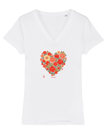 LOVE BLOSSOMS -  INIMA  -  IUBIRE - ARTA JAPONEZA - FLORI White
