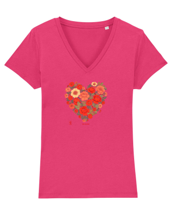 LOVE BLOSSOMS -  INIMA  -  IUBIRE - ARTA JAPONEZA - FLORI Raspberry