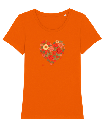 LOVE BLOSSOMS -  INIMA  -  IUBIRE - ARTA JAPONEZA - FLORI Bright Orange