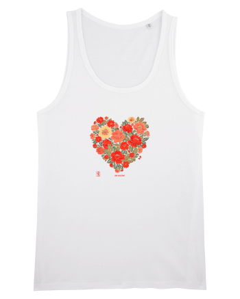 LOVE BLOSSOMS -  INIMA  -  IUBIRE - ARTA JAPONEZA - FLORI White