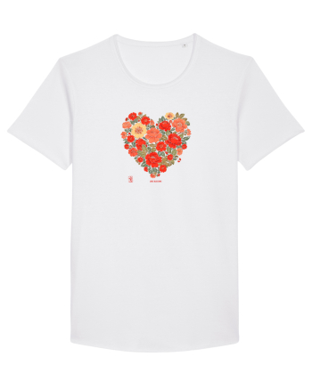 LOVE BLOSSOMS -  INIMA  -  IUBIRE - ARTA JAPONEZA - FLORI White