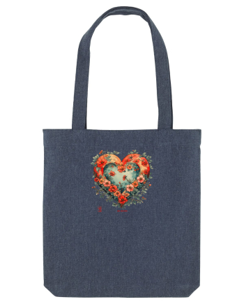 LOVE BLOSSOMS - SAKURA - FLORI CIRES -  INIMA  -  IUBIRE - ARTA JAPONEZA Midnight Blue