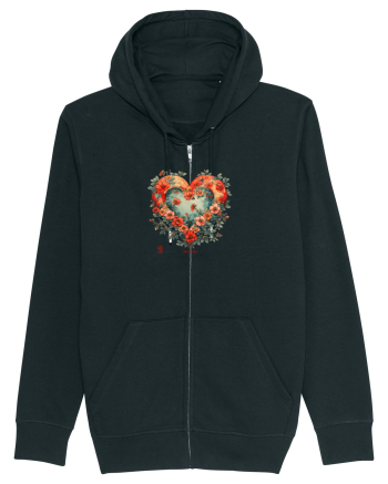 LOVE BLOSSOMS - SAKURA - FLORI CIRES -  INIMA  -  IUBIRE - ARTA JAPONEZA Black