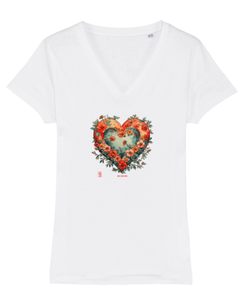 LOVE BLOSSOMS - SAKURA - FLORI CIRES -  INIMA  -  IUBIRE - ARTA JAPONEZA White