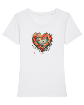 LOVE BLOSSOMS - SAKURA - FLORI CIRES -  INIMA  -  IUBIRE - ARTA JAPONEZA White