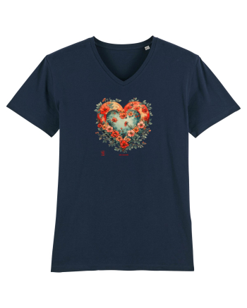 LOVE BLOSSOMS - SAKURA - FLORI CIRES -  INIMA  -  IUBIRE - ARTA JAPONEZA French Navy