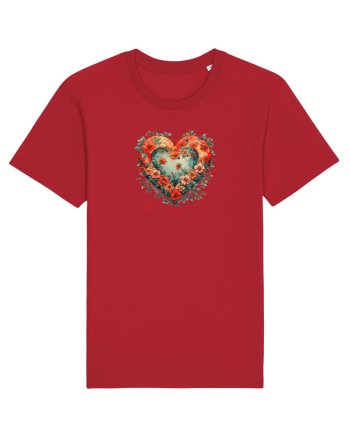 LOVE BLOSSOMS - SAKURA - FLORI CIRES -  INIMA  -  IUBIRE - ARTA JAPONEZA Red