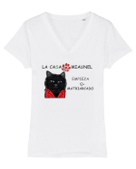 La casa de Miaunel Tricou mânecă scurtă guler V Damă Evoker