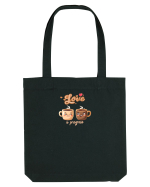LOVE  IN PROGRESS - CESTI CAFEA - CEAI - CUPLU - INIMA Sacoșă textilă