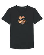 LOVE  IN PROGRESS - CESTI CAFEA - CEAI - CUPLU - INIMA Tricou mânecă scurtă guler larg Bărbat Skater